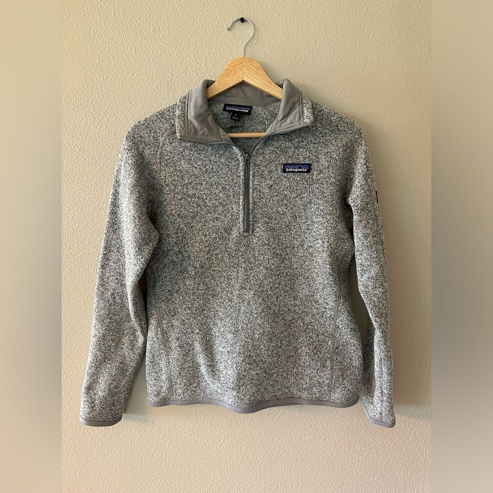 Patagonia Better Sweater Fleece Lined Quarter Zip Heather Grey Size Small